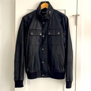 Michael Kors lamb skin leather military jacket